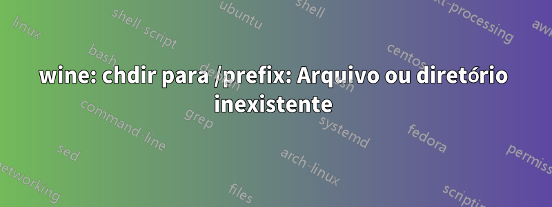 wine: chdir para /prefix: Arquivo ou diretório inexistente