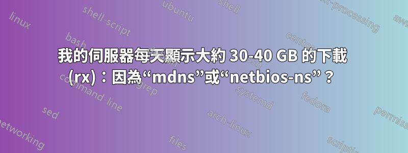 我的伺服器每天顯示大約 30-40 GB 的下載 (rx)：因為“mdns”或“netbios-ns”？