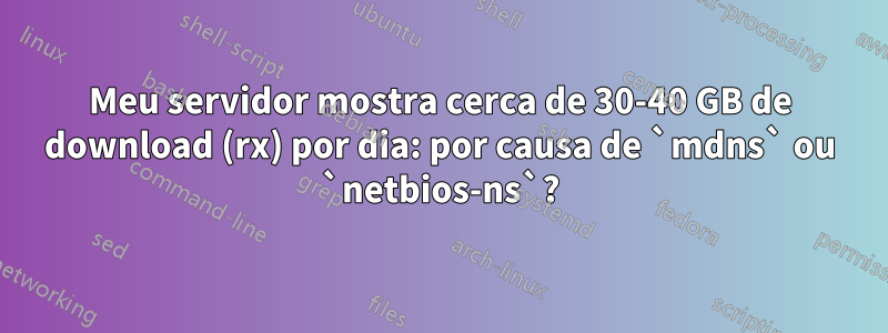 Meu servidor mostra cerca de 30-40 GB de download (rx) por dia: por causa de `mdns` ou `netbios-ns`?