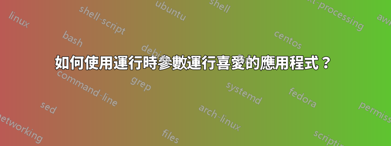 如何使用運行時參數運行喜愛的應用程式？