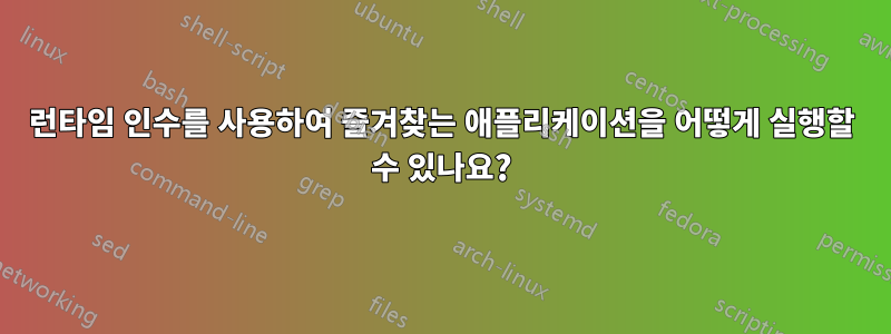 런타임 인수를 사용하여 즐겨찾는 애플리케이션을 어떻게 실행할 수 있나요?