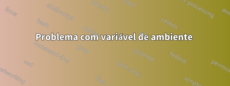 Problema com variável de ambiente