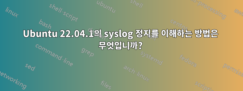 Ubuntu 22.04.1의 syslog 정지를 이해하는 방법은 무엇입니까?