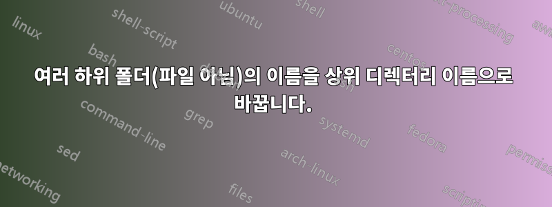 여러 하위 폴더(파일 아님)의 이름을 상위 디렉터리 이름으로 바꿉니다.