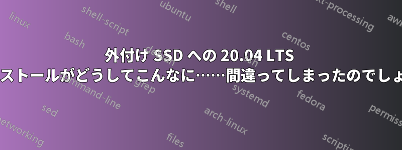 外付け SSD への 20.04 LTS のインストールがどうしてこんなに……間違ってしまったのでしょうか?