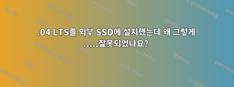 20.04 LTS를 외부 SSD에 설치했는데 왜 그렇게 .....잘못되었나요?