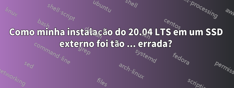 Como minha instalação do 20.04 LTS em um SSD externo foi tão ... errada?