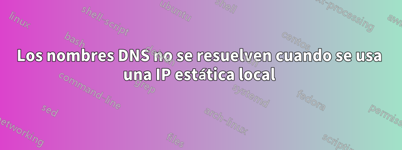 Los nombres DNS no se resuelven cuando se usa una IP estática local