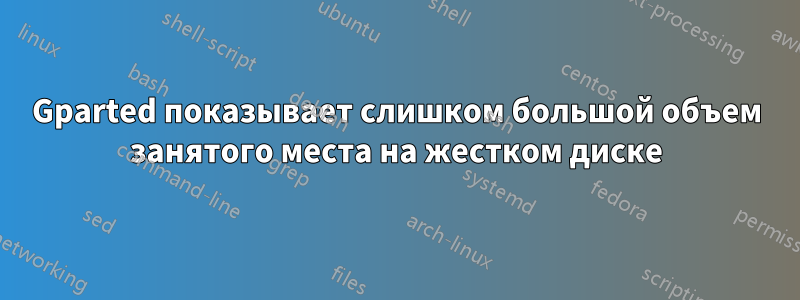 Gparted показывает слишком большой объем занятого места на жестком диске