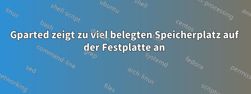 Gparted zeigt zu viel belegten Speicherplatz auf der Festplatte an