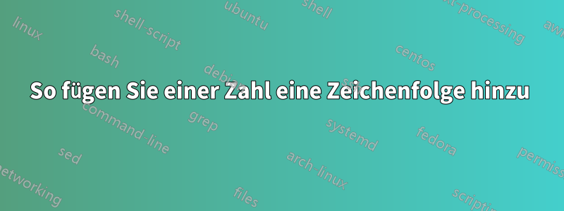 So fügen Sie einer Zahl eine Zeichenfolge hinzu