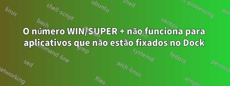 O número WIN/SUPER + não funciona para aplicativos que não estão fixados no Dock