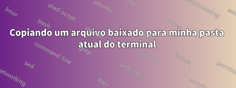 Copiando um arquivo baixado para minha pasta atual do terminal