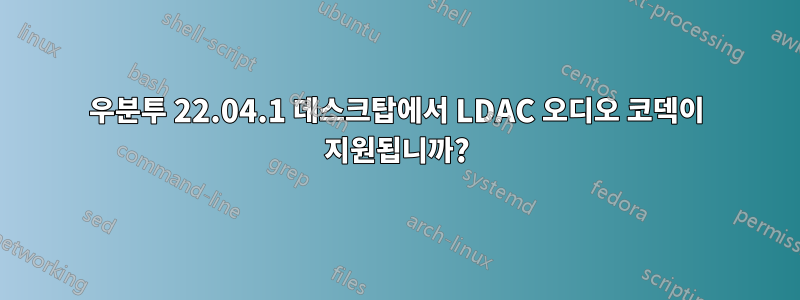 우분투 22.04.1 데스크탑에서 LDAC 오디오 코덱이 지원됩니까?