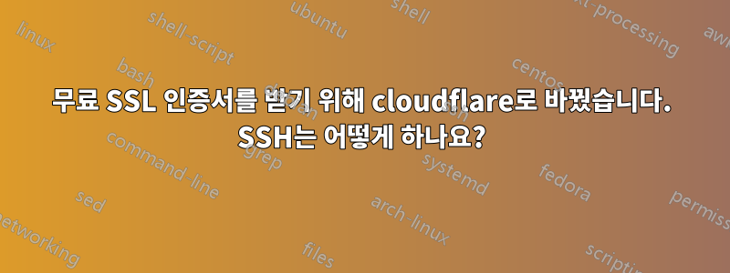 무료 SSL 인증서를 받기 위해 cloudflare로 바꿨습니다. SSH는 어떻게 하나요?