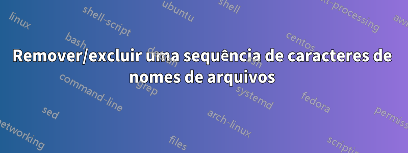 Remover/excluir uma sequência de caracteres de nomes de arquivos