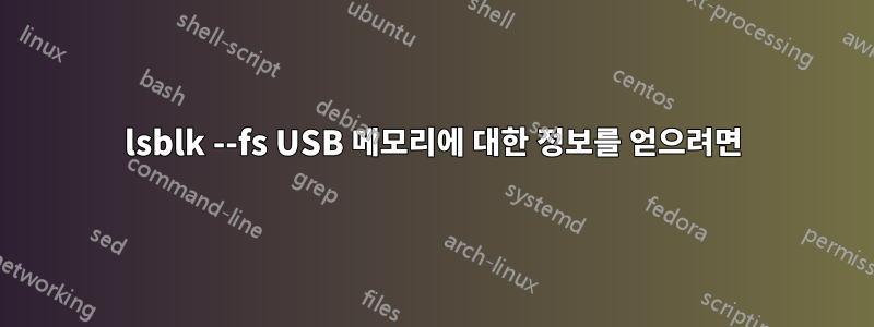 lsblk --fs USB 메모리에 대한 정보를 얻으려면