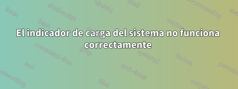 El indicador de carga del sistema no funciona correctamente