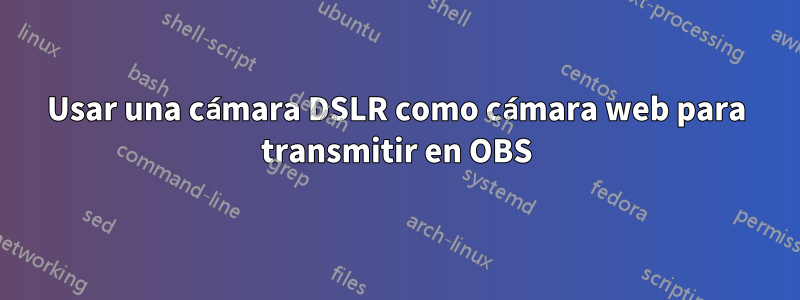 Usar una cámara DSLR como cámara web para transmitir en OBS