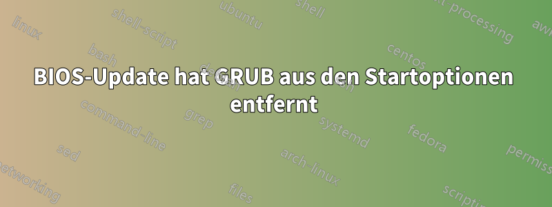 BIOS-Update hat GRUB aus den Startoptionen entfernt