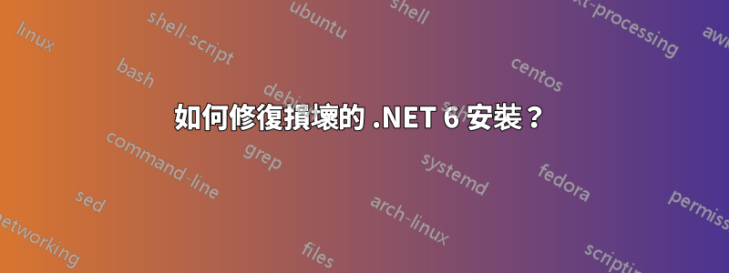 如何修復損壞的 .NET 6 安裝？