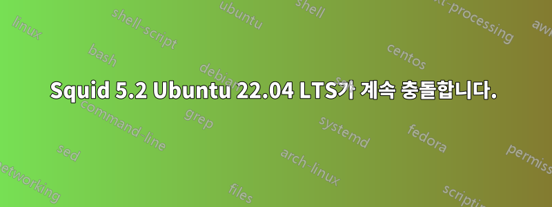 Squid 5.2 Ubuntu 22.04 LTS가 계속 충돌합니다.