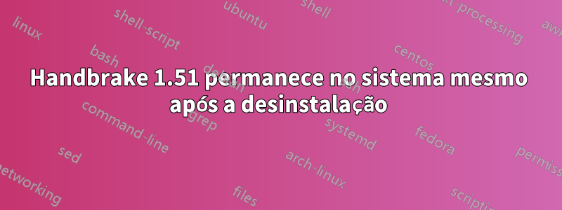 Handbrake 1.51 permanece no sistema mesmo após a desinstalação