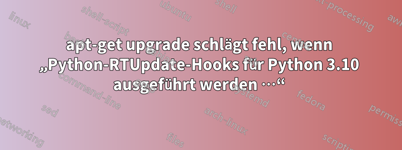 apt-get upgrade schlägt fehl, wenn „Python-RTUpdate-Hooks für Python 3.10 ausgeführt werden …“