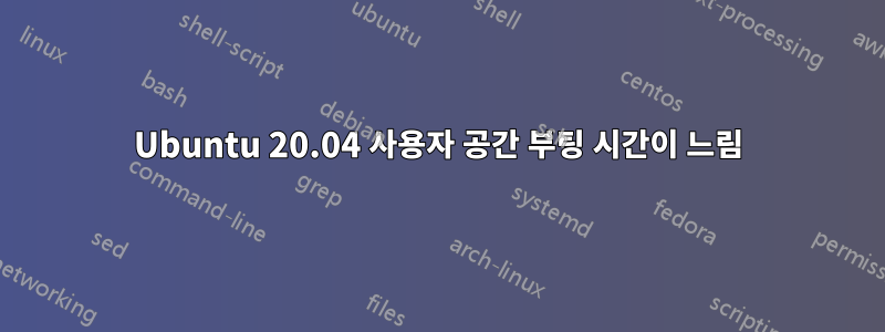 Ubuntu 20.04 사용자 공간 부팅 시간이 느림