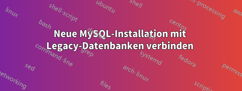 Neue MySQL-Installation mit Legacy-Datenbanken verbinden