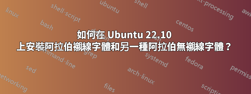 如何在 Ubuntu 22.10 上安裝阿拉伯襯線字體和另一種阿拉伯無襯線字體？