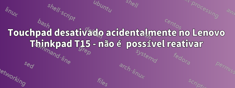 Touchpad desativado acidentalmente no Lenovo Thinkpad T15 - não é possível reativar