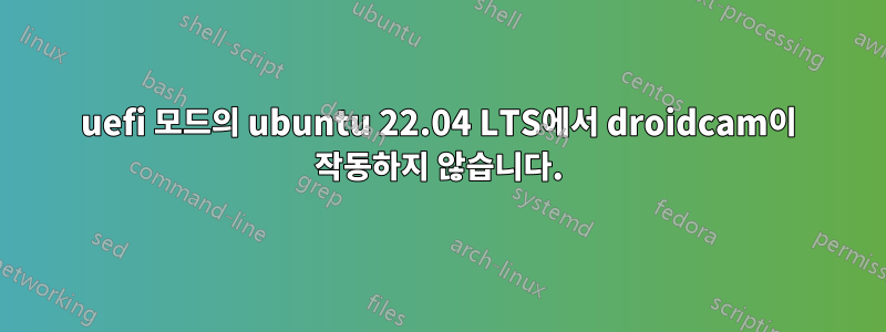 uefi 모드의 ubuntu 22.04 LTS에서 droidcam이 작동하지 않습니다.