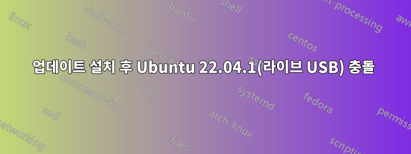 업데이트 설치 후 Ubuntu 22.04.1(라이브 USB) 충돌