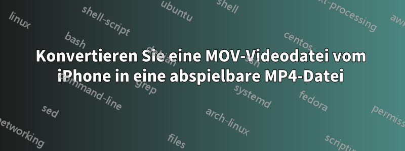 Konvertieren Sie eine MOV-Videodatei vom iPhone in eine abspielbare MP4-Datei