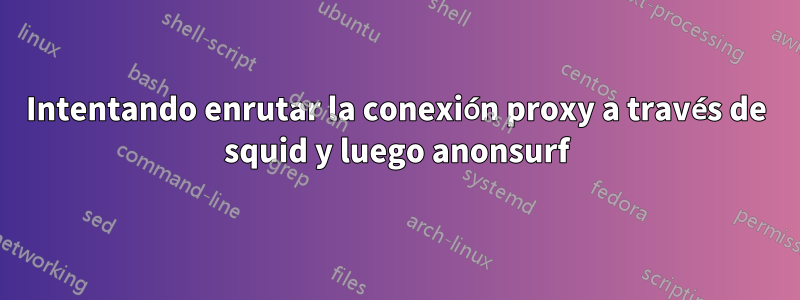 Intentando enrutar la conexión proxy a través de squid y luego anonsurf