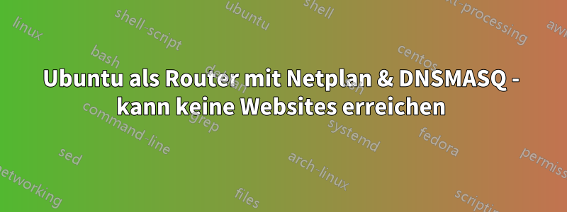 Ubuntu als Router mit Netplan & DNSMASQ - kann keine Websites erreichen