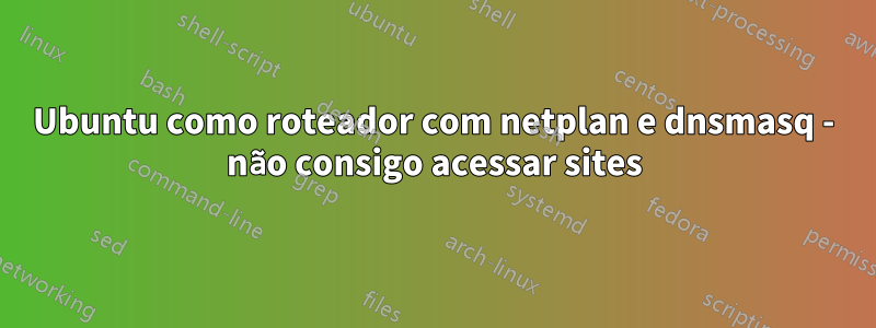 Ubuntu como roteador com netplan e dnsmasq - não consigo acessar sites