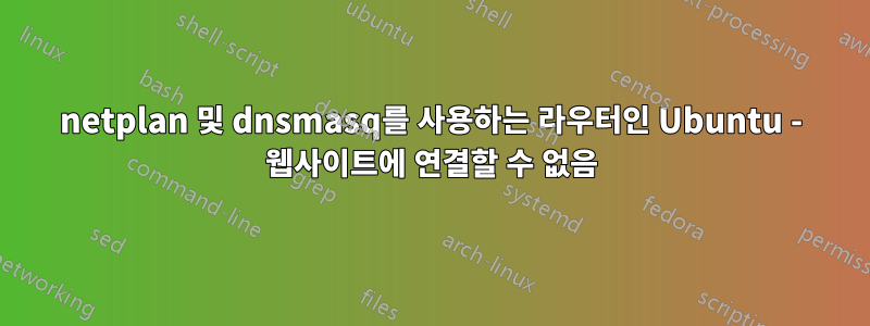 netplan 및 dnsmasq를 사용하는 라우터인 Ubuntu - 웹사이트에 연결할 수 없음