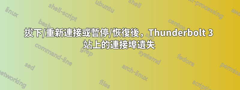 拔下/重新連接或暫停/恢復後，Thunderbolt 3 站上的連接埠遺失