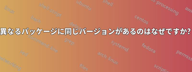 異なるパッケージに同じバージョンがあるのはなぜですか?