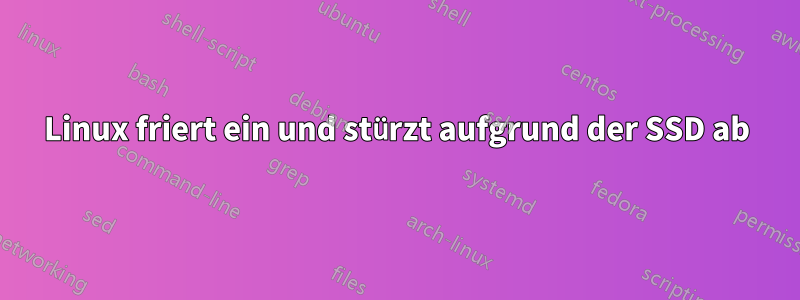 Linux friert ein und stürzt aufgrund der SSD ab