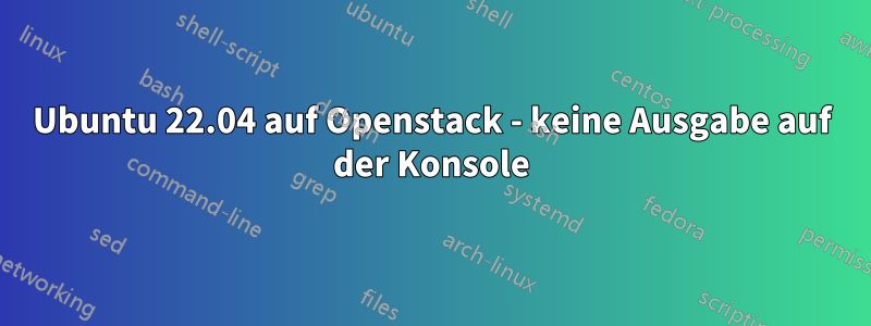 Ubuntu 22.04 auf Openstack - keine Ausgabe auf der Konsole