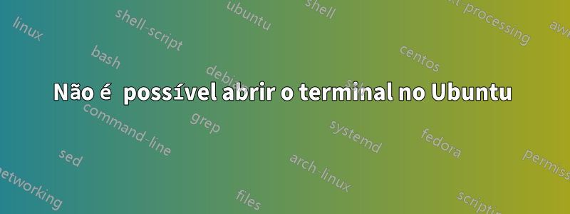 Não é possível abrir o terminal no Ubuntu