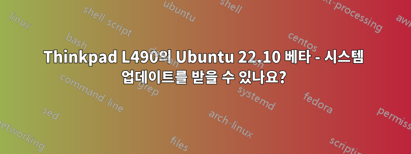 Thinkpad L490의 Ubuntu 22.10 베타 - 시스템 업데이트를 받을 수 있나요?