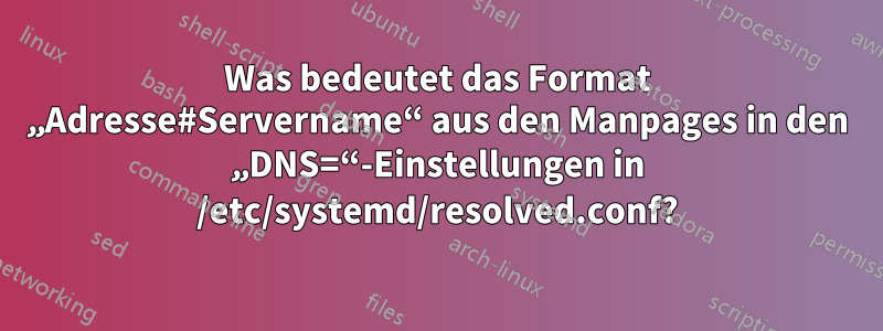 Was bedeutet das Format „Adresse#Servername“ aus den Manpages in den „DNS=“-Einstellungen in /etc/systemd/resolved.conf?