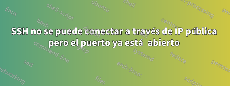 SSH no se puede conectar a través de IP pública pero el puerto ya está abierto