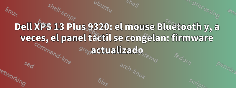 Dell XPS 13 Plus 9320: el mouse Bluetooth y, a veces, el panel táctil se congelan: firmware actualizado