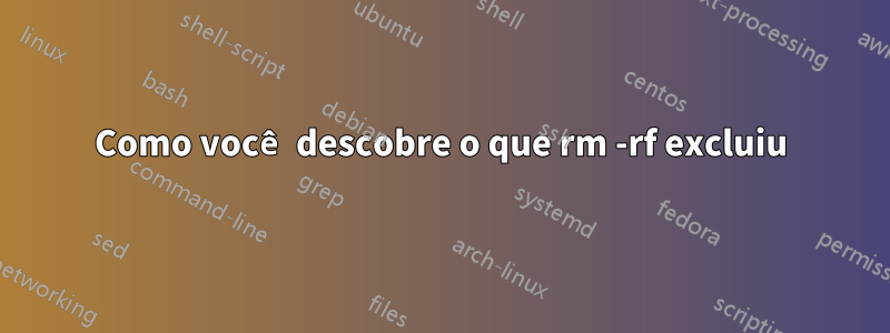Como você descobre o que rm -rf excluiu