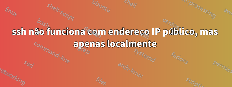 ssh não funciona com endereço IP público, mas apenas localmente